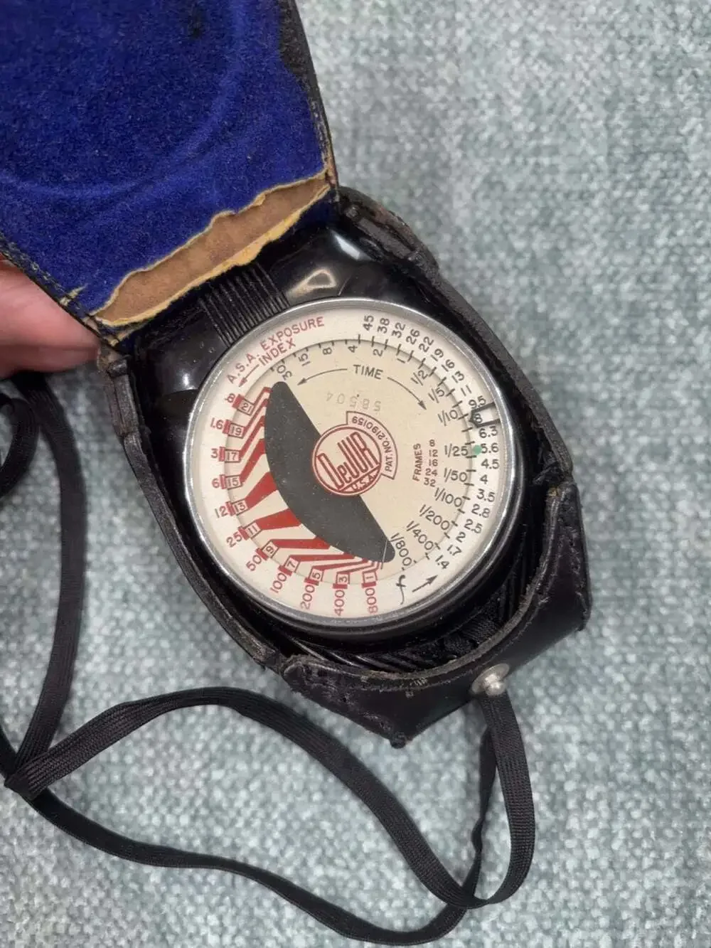 Vintage DeJur USA Exposure Meter with Original Leather Case